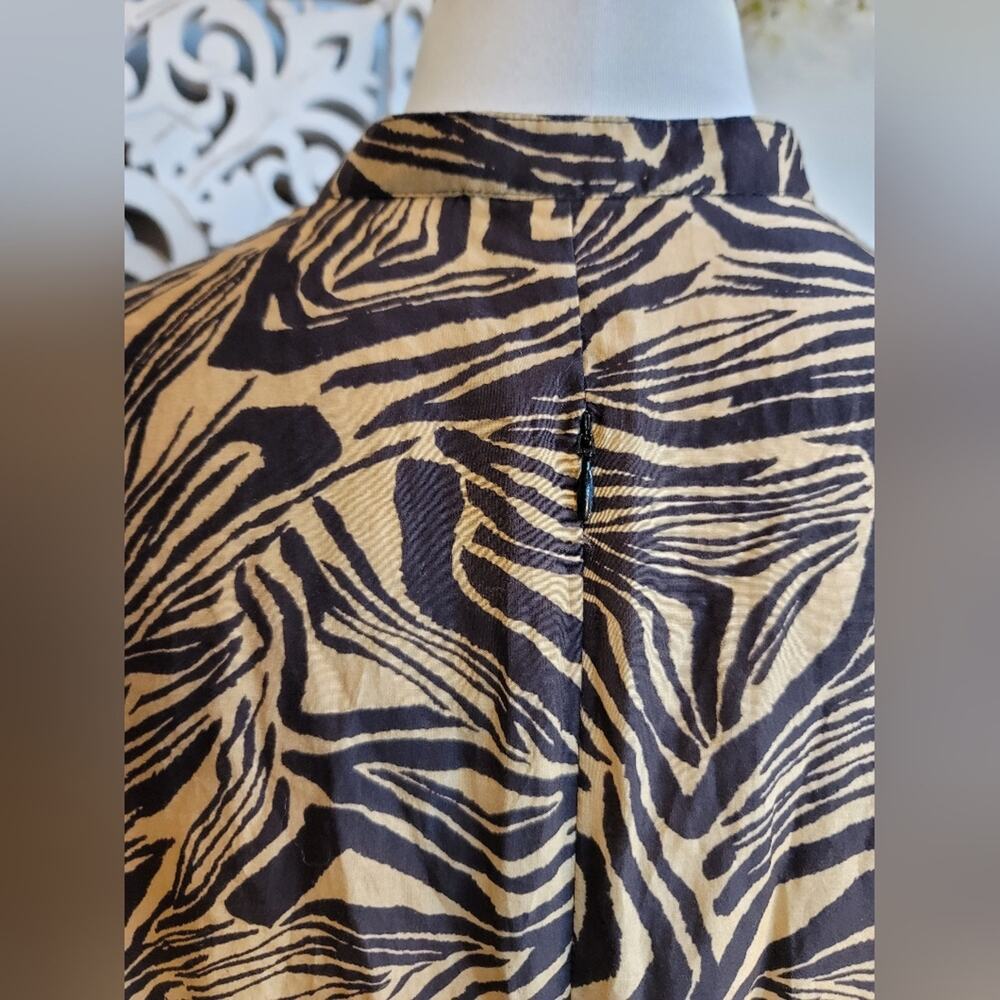 REVOLVE L'ACADEMIE Tan Abstract Tiger Charley Mini Dress Ruched Modern Night Out - Picture 8 of 16